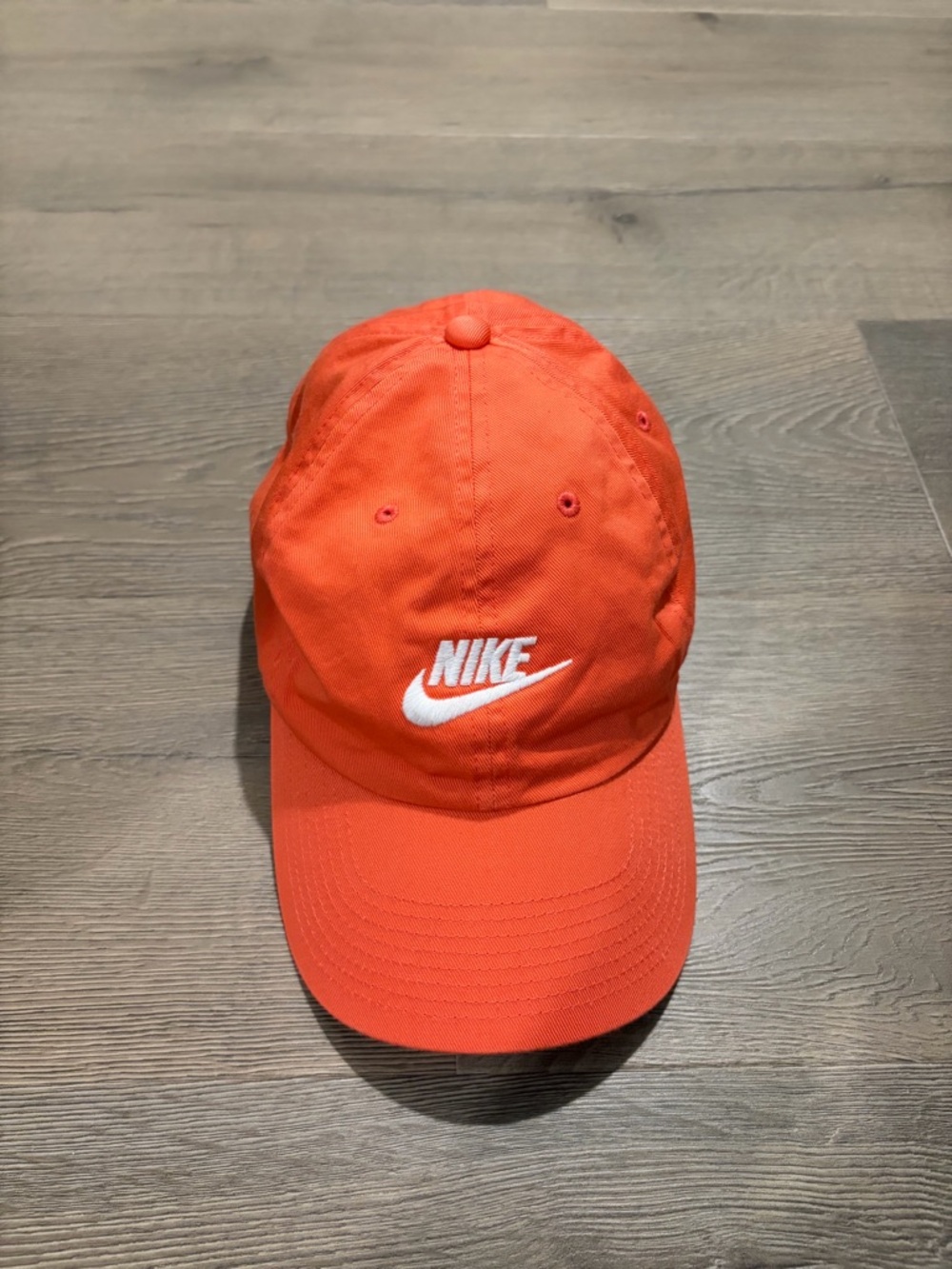 Nike Bright Orange Casual Baseball Cap with White Logo